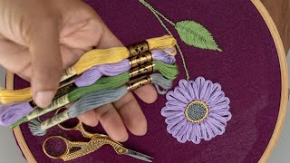 Easy and Fun Embroidery Flower Stitching Idea [upl. by Orose]