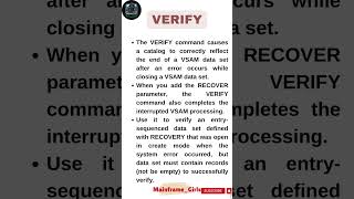 Mainframe IDCAMS VERIFY mainframe utilities ibm averify commands functions parameters [upl. by Tranquada]
