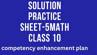 Maths class 10 solution practice sheet 5ncert [upl. by Halas492]