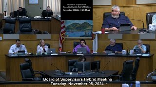 Board of Supervisors Tues Mtg 110524 · Calendars [upl. by Freiman]