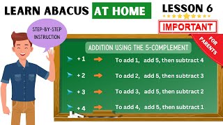 Learn Abacus At Home 8  Addition Using the 5Complement [upl. by Eiznyl]