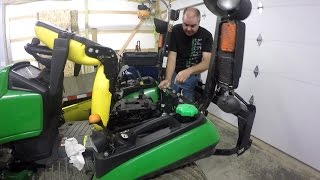 Deere 1025r1023e 50200 hr Hydraulic Oil Change without left wheel removal [upl. by Noell207]