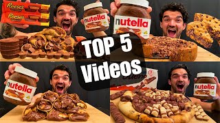 TOP 5 VIDEOS ASMR MUKBANG HUNGRY JORGE NUTELLA CHOCOLATE NUTELLA PIZZA REESES PEANUT BUTTER 2023 [upl. by Constantina]