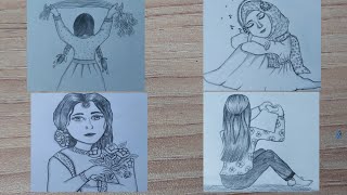 How to draw easy five drawing idea  pencil sketch step by step [upl. by Pape]