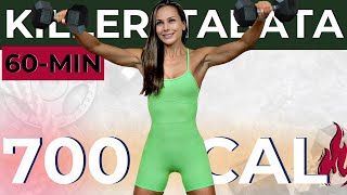 60MIN INTENSE FAT KILLER TABATA WORKOUT  ABS lose weight fast build lean muscle burn belly fat [upl. by Lonee]