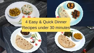 4 Easy amp Quick Indian Dinner MenuRecipes Under 30 Minutes  makeUbeautiful [upl. by Ostraw]