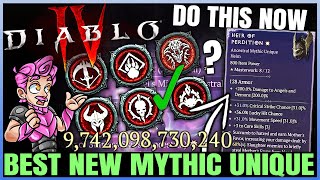 Diablo 4  NEW MYTHIC UNIQUE  Heir of Perdition is Actually BROKEN  Power amp Best Fast Farm Guide [upl. by Nylzor]