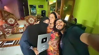 Surprising wife with Silver Play Button ❤️😍 [upl. by Aned]