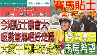 【賽馬貼士提供】2024年7月1日 沙田 第六至十一場 今期貼士機會大 呢幾隻馬唔好走漏 傑出漢子 馬房希望 賽馬貼士 賽馬 賽馬投注 賽馬分析 [upl. by Brufsky]