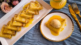 LA FAMOSA RICETTA DI CREPES SUZETTE FRANCAISE Ricetta molto golosa e perfetta da provare subito [upl. by Isied]