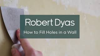 How to Fill Holes in a Wall [upl. by Laroy]