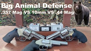 Big Animal Defense  357 Mag VS 10mm VS 44 Mag in Revolvers  Underwood Hard Cast Ballistic Test [upl. by Heyward736]