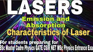 Laser l Stimulated Emission and Absorption I BSc l GATE l Master Cadre Physics l CSIR NET [upl. by Meibers]