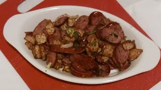 Lowcarb Spicy Jicama and Sausage Stirfry [upl. by Vivia209]