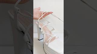 Beautiful White Lace Up Heels from Meesho shorts youtubeshorts meesho heels laceup trending [upl. by Enilarac927]