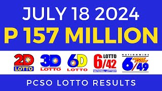 Lotto Result Today 9pm July 18 2024  PCSO Complete [upl. by Einnod]