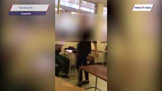 WATCH Pupil pelts teacher with book at Three Rivers Secondary School in Vereeniging [upl. by Aigil]