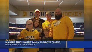 Lochlin Morris surprised with Winter Classic tickets from Nashville Predators Matt Duchene [upl. by Aiykan]