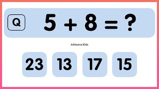 Math Quiz for Kids  One Digit Addition Quiz  Mental Math Quiz for Kids  Quiz Time [upl. by Ihcelek]