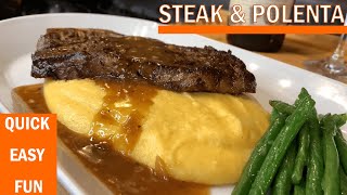 How to Make Steak and Creamy Polenta  DELICIOUS Easy Quick Recipe [upl. by Thursby]