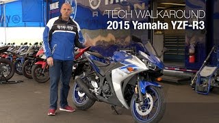 2015 Yamaha YZFR3 Technical Walkaround  MotoUSA [upl. by Hayila]