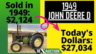 JOHN DEERE D Tractor 1949 10X AUCTION AuctionTimeTractorHouse [upl. by Wurst]