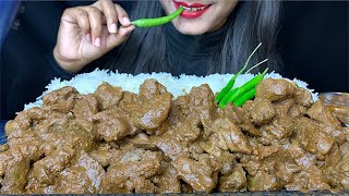 ASMR EATING CHICKEN LIVER CURRY AND RICEGREEN CHILLI  EATING SOUNDS  REAL MUKBANG [upl. by Ahs]