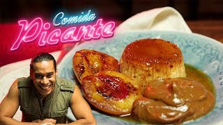 Flan de Coco con Duraznos Flambeados  Comida Picante [upl. by Namyh]