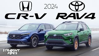 2024 Honda CRV vs Toyota RAV4 Review  BEST SELLERS [upl. by Ahseyk154]