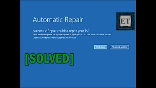 How to Fix Automatic Repair Loop in Windows 10  Startup Repair Couldn’t Repair Your PC [upl. by Aiciles]