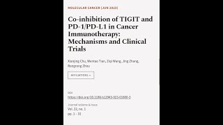 Coinhibition of TIGIT and PD1PDL1 in Cancer Immunotherapy Mechanisms and Clinica  RTCLTV [upl. by Akilat967]