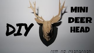 DIY Mini Deer Head Out Of Cardboard  Room Decor [upl. by Arhoz]