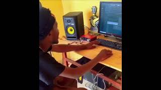 Muzo Aka Alphonso making a beat in the studio 🎶🎙️ [upl. by Acherman]