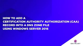 How to add a CAA record into a DNS zone file using Windows Server 2016 [upl. by Mercie]