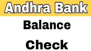 How To Check Andhra Bank Balance By SMS And Missed Call From Home [upl. by Assenev]