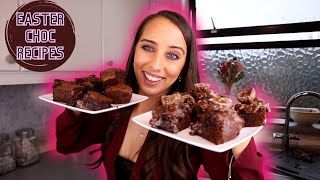 THREE RECIPES TO USE UP LEFTOVER EASTER CHOCOLATE  FERRERO ROCHER BROWNIES  DaniAlexandra [upl. by Pet]