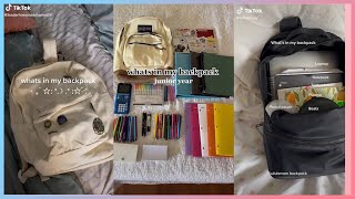 WHATS IN MY BACKPACK TIKTOK COMPILATION 🍎🗒️ [upl. by Hatty]