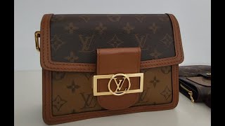 Louis Vuitton Mini Dauphine Bag Review What fits pros and cons tear and wear [upl. by Annawt146]