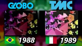 Vinhetas Rede Globo VS Telemontecarlo 19861994 vinhetas logohistory logo brazil italy history [upl. by Bank]