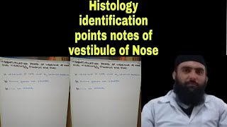 Histology identification points notes of vestibule of Nose for practical and slidesMBBS and BDS le [upl. by Radnaxela]