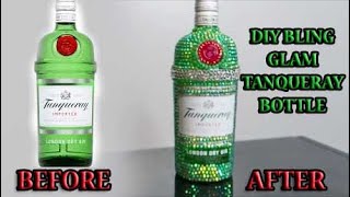 DIY BLING TANQUERAY GIN GLAM BOTTLE GIFT NEW YEARS EVE PARTY BOTTLE HOW TO BLING A LIQUOR BOTTLE [upl. by Redford148]