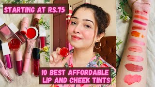 10 Best Affordable Lip And Cheek Tints Starting At Rs75 For Natural Flushed Look BEST TINTS INDIA [upl. by Bernadina]