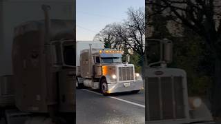 Peterbilt 379 truck gives a horn salute at DunellenNJ [upl. by Ainorev18]