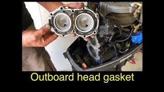 Outboard head gasket replacement [upl. by Eniamart447]