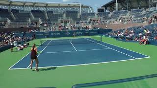 Jelena Ostapenko full practice set with Lucie Safarova at the US Open 2017 Full HD60fps [upl. by Dlabihcra]