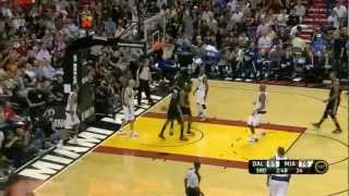 Lebron James power alley oop from Wade 19 points vs Dallas Mavericks full highlights 03292012 [upl. by Nnaeoj]