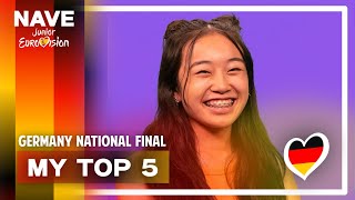 Germany National Final​ 🇩🇪​  My top 5  Germany Junior Eurovision 2024 [upl. by Birkett]