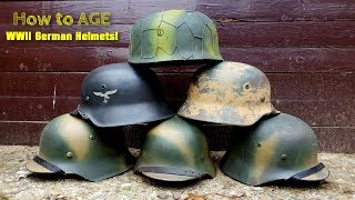 WW2 German Helmet  HOW to AGE Camouflage and Aging  HOW to add chicken wire on your Helmet [upl. by Renard]