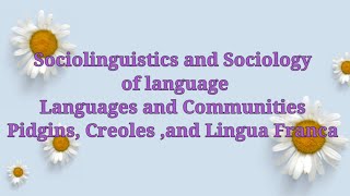 Sociolinguistics and the sociology of language  pidgins and creoles [upl. by Gniliem]