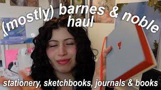 🎀 mostly barnes amp noble haul 🌷 stationery sketchbooks journals amp books shopping list [upl. by Eelahc974]